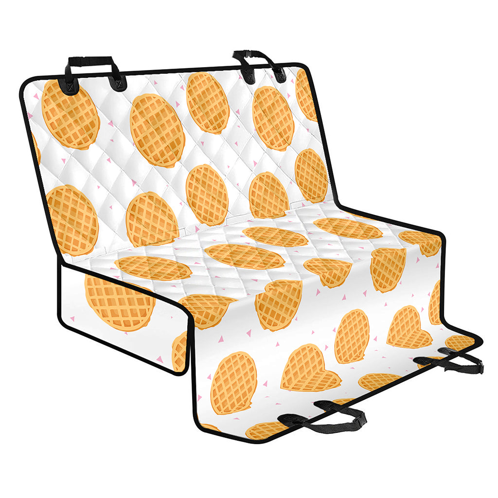 Cute Waffle Pattern Print Pet Car Back Seat Cover