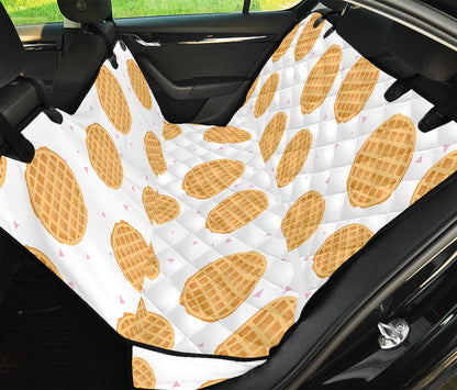 Cute Waffle Pattern Print Pet Car Back Seat Cover