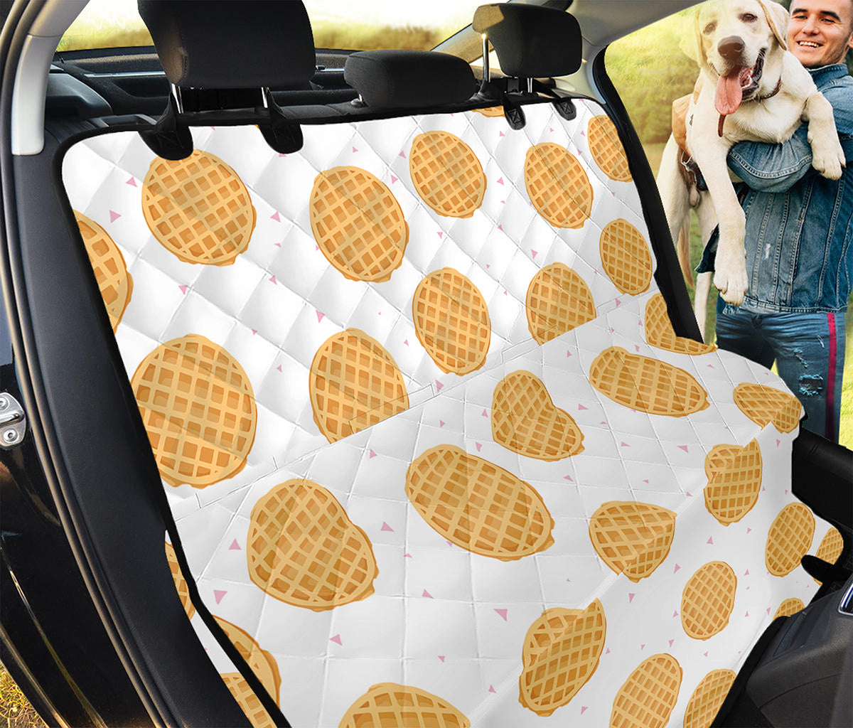 Cute Waffle Pattern Print Pet Car Back Seat Cover