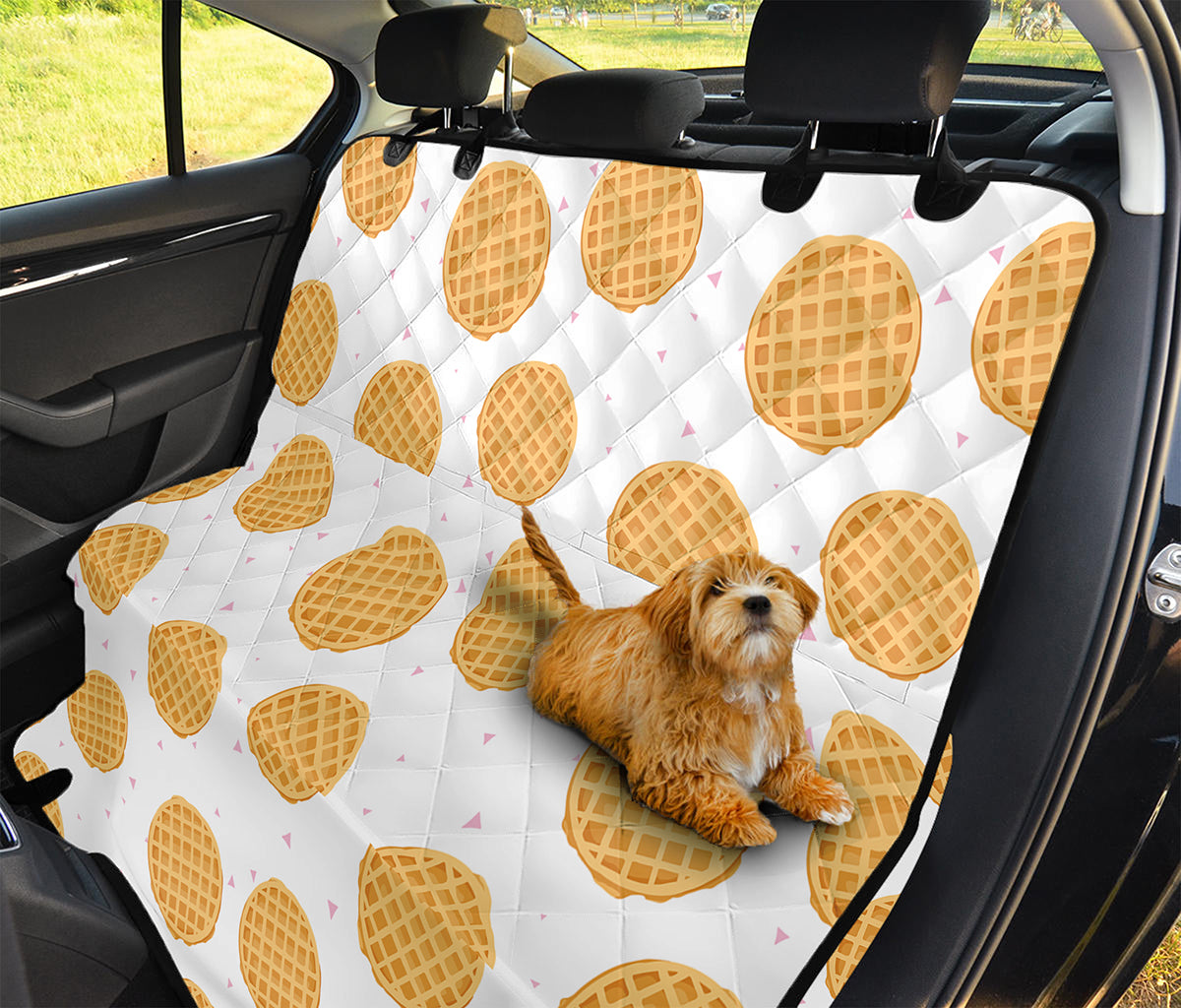 Cute Waffle Pattern Print Pet Car Back Seat Cover