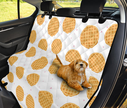 Cute Waffle Pattern Print Pet Car Back Seat Cover
