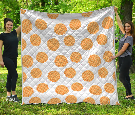 Cute Waffle Pattern Print Quilt