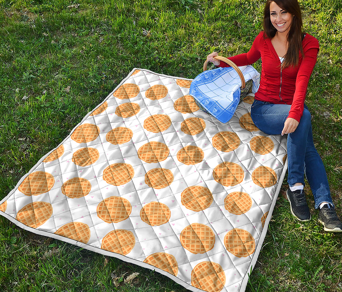 Cute Waffle Pattern Print Quilt