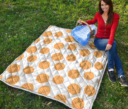 Cute Waffle Pattern Print Quilt