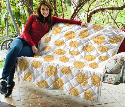 Cute Waffle Pattern Print Quilt
