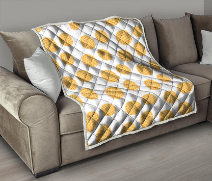 Cute Waffle Pattern Print Quilt
