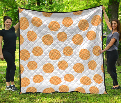 Cute Waffle Pattern Print Quilt