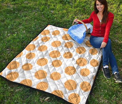 Cute Waffle Pattern Print Quilt