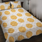 Cute Waffle Pattern Print Quilt Bed Set