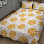 Cute Waffle Pattern Print Quilt Bed Set