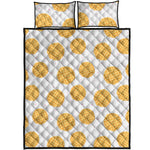 Cute Waffle Pattern Print Quilt Bed Set