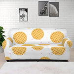 Cute Waffle Pattern Print Sofa Cover