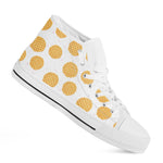 Cute Waffle Pattern Print White High Top Shoes