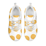 Cute Waffle Pattern Print White Sneakers
