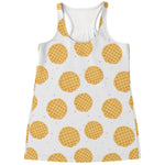 Cute Waffle Pattern Print Women's Racerback Tank Top