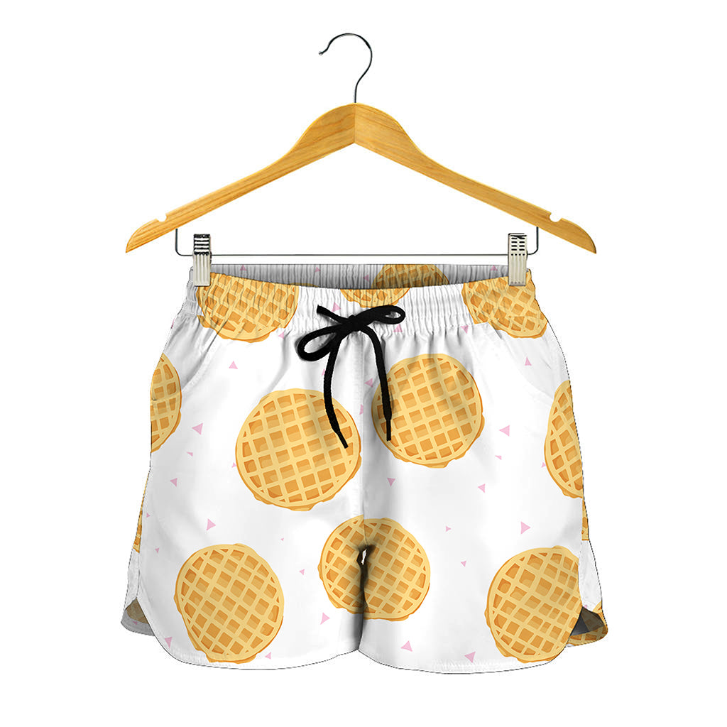 Cute Waffle Pattern Print Women's Shorts