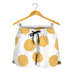 Cute Waffle Pattern Print Women's Shorts