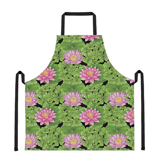 Cute Water Lily Pattern Print Apron