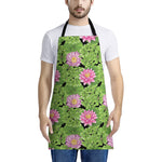 Cute Water Lily Pattern Print Apron