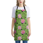 Cute Water Lily Pattern Print Apron