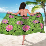 Cute Water Lily Pattern Print Beach Sarong Wrap