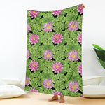 Cute Water Lily Pattern Print Blanket