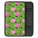 Cute Water Lily Pattern Print Car Center Console Cover