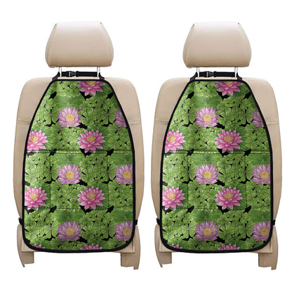 Cute Water Lily Pattern Print Car Seat Organizers