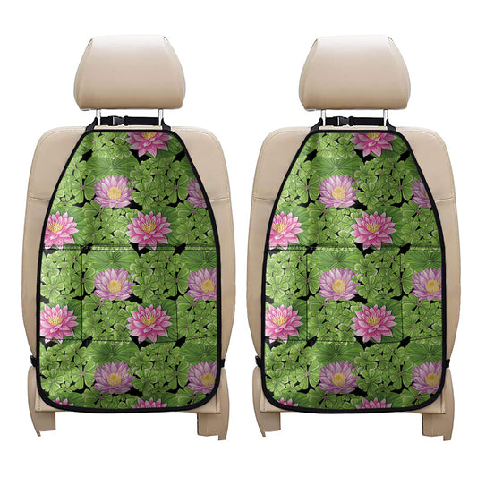 Cute Water Lily Pattern Print Car Seat Organizers