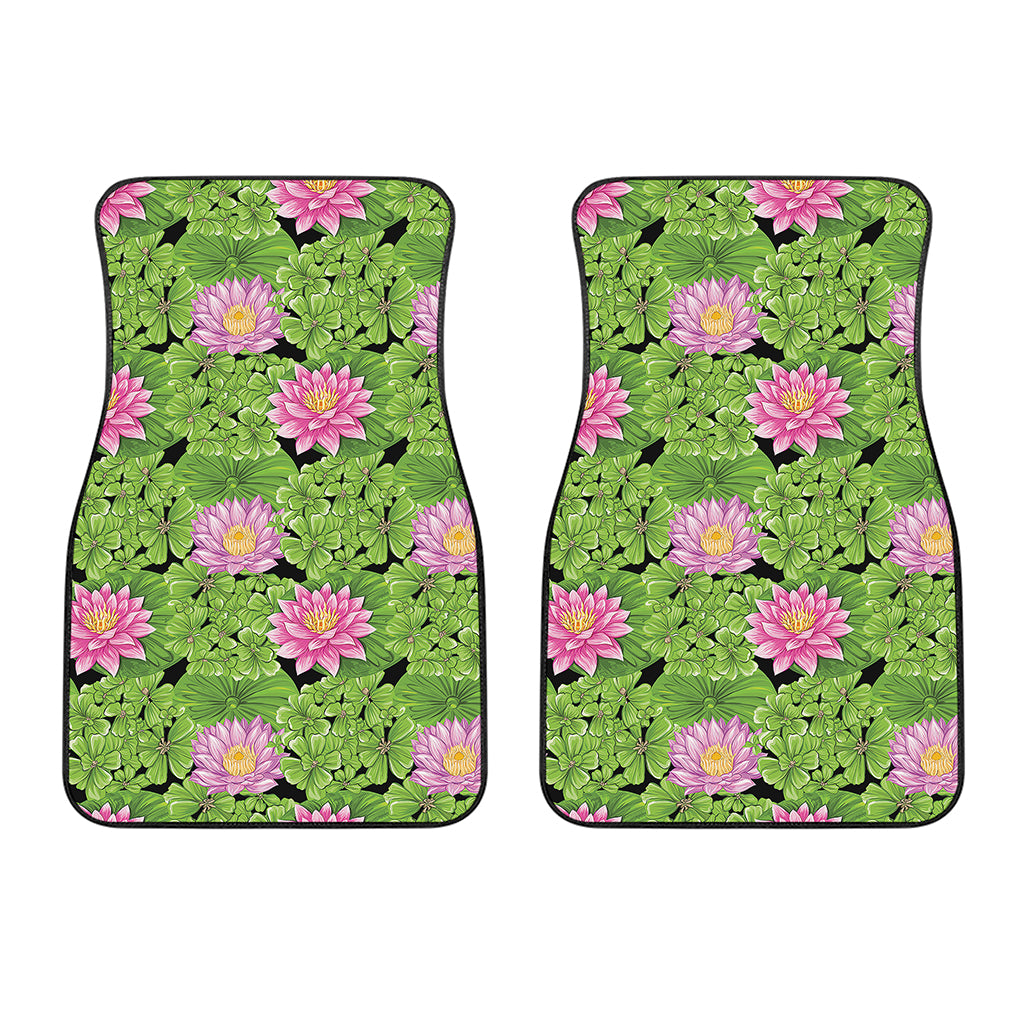 Cute Water Lily Pattern Print Front Car Floor Mats