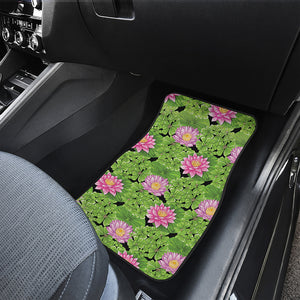 Cute Water Lily Pattern Print Front Car Floor Mats