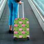 Cute Water Lily Pattern Print Luggage Cover