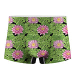 Cute Water Lily Pattern Print Men's Boxer Briefs