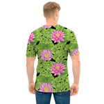 Cute Water Lily Pattern Print Men's T-Shirt