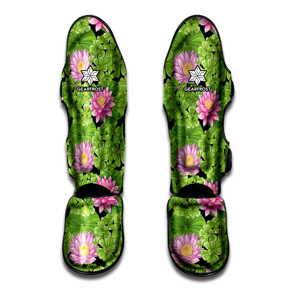 Cute Water Lily Pattern Print Muay Thai Shin Guard