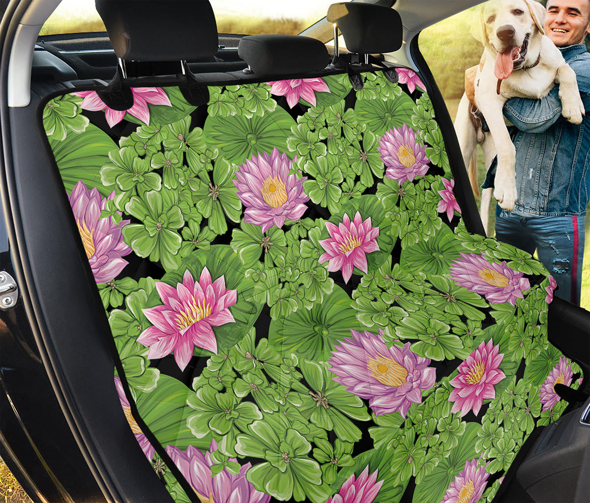 Cute Water Lily Pattern Print Pet Car Back Seat Cover