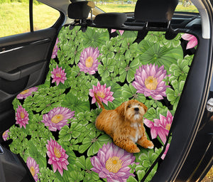 Cute Water Lily Pattern Print Pet Car Back Seat Cover