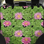 Cute Water Lily Pattern Print Pet Car Back Seat Cover