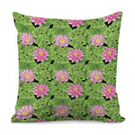 Cute Water Lily Pattern Print Pillow Cover