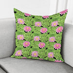 Cute Water Lily Pattern Print Pillow Cover