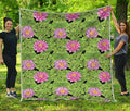 Cute Water Lily Pattern Print Quilt