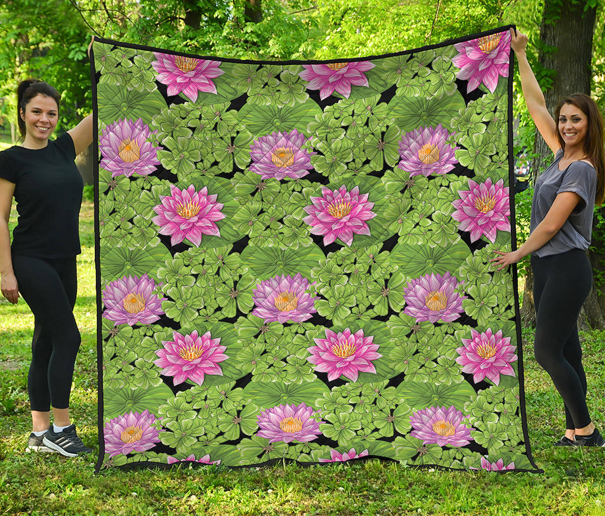 Cute Water Lily Pattern Print Quilt