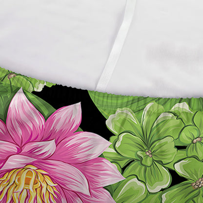 Cute Water Lily Pattern Print Sofa Cover