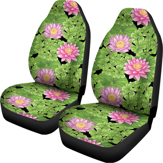 Cute Water Lily Pattern Print Universal Fit Car Seat Covers