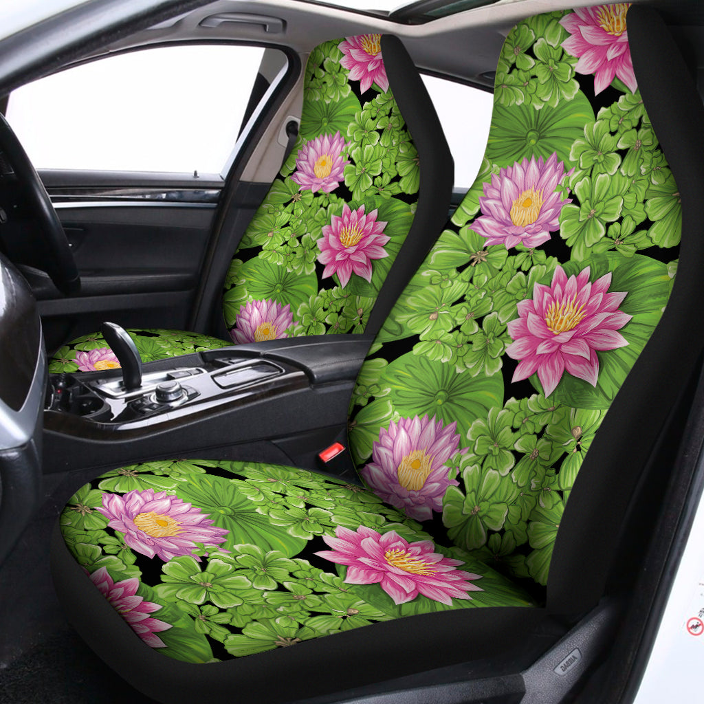 Cute Water Lily Pattern Print Universal Fit Car Seat Covers