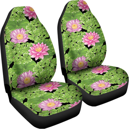 Cute Water Lily Pattern Print Universal Fit Car Seat Covers