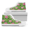 Cute Water Lily Pattern Print White High Top Shoes