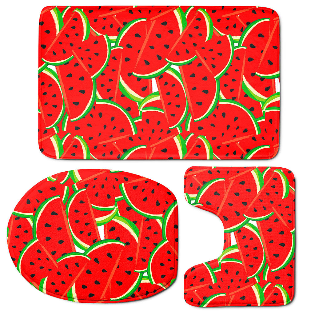 Cute Watermelon Pieces Pattern Print 3 Piece Bath Mat Set