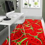 Cute Watermelon Pieces Pattern Print Area Rug GearFrost