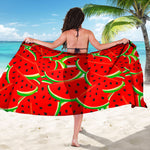 Cute Watermelon Pieces Pattern Print Beach Sarong Wrap